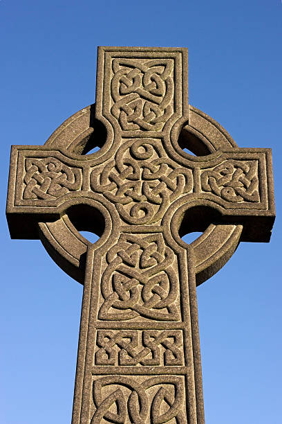 Celtic cross against blue sky: 