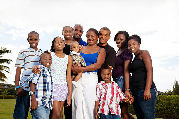 Outdoor African American family portrait. THIS IMAGE IS ONLY AVAILABLE HERE AT ISTOCKPHOTO