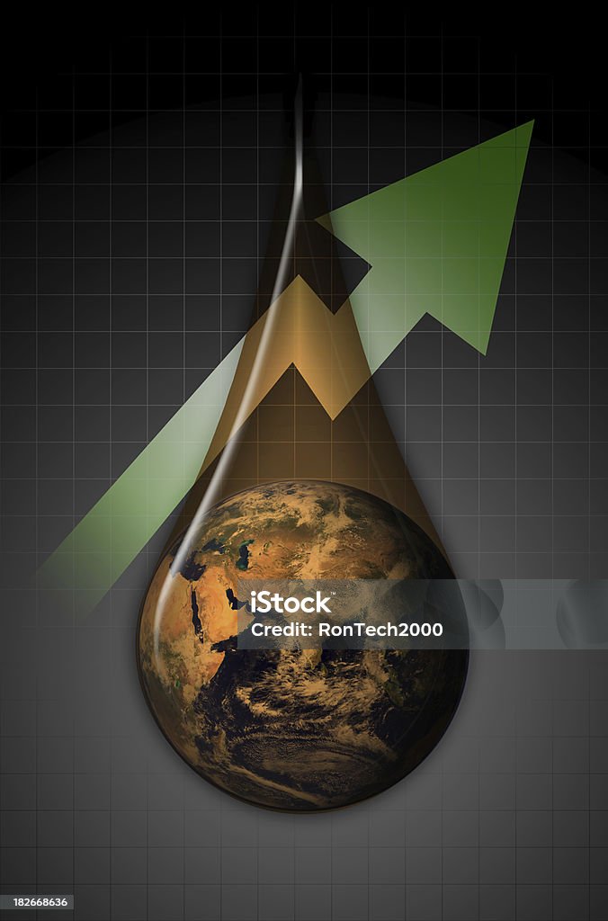 Global Oil Profits East "XXL, series.  Earth in an oil drop, profits going up.  Middle East is the focus of the globe.  Clipping path included for oil drop.Globe from NASA: http://earthobservatory.nasa.gov/" Stock Market and Exchange Stock Photo