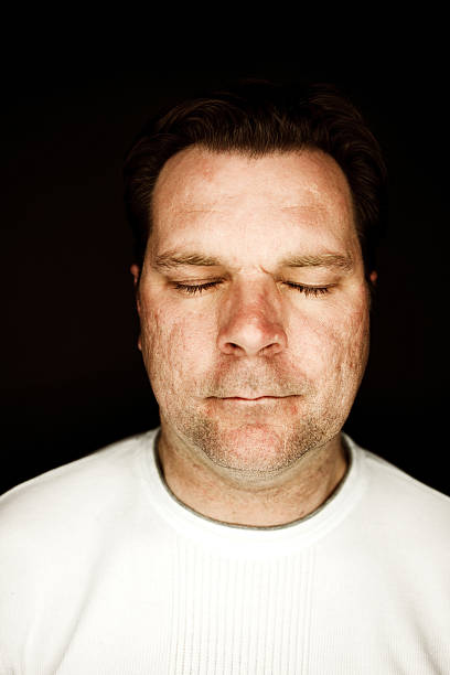 istock Middle-Aged Man With His Eyes Closed, Studio Portrait 182669329