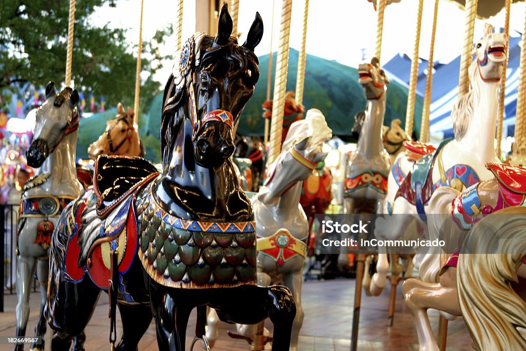 Carrousel Cavalo-preto - Royalty-free Carrossel de Cavalo Foto de stock