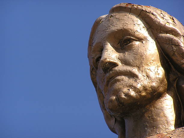 Macro image of a clay woman sculpture in art studio,, face, eyes