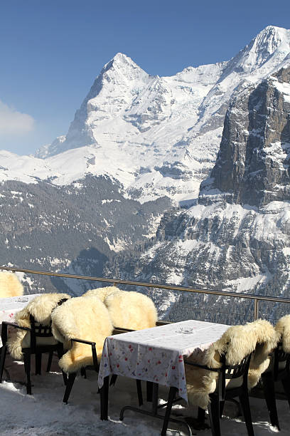 istock Outside restaurant tables in Murren with an Eiger view, Switzerland 182669718