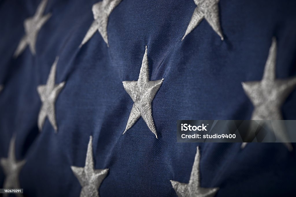 Branco estrelas da bandeira dos Estados Unidos - Foto de stock de Bandeira Norte-Americana royalty-free