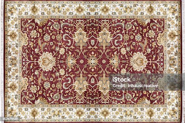 Persian Oriental Rug Stock Photo - Download Image Now - Persian Rug, Rug, White Background