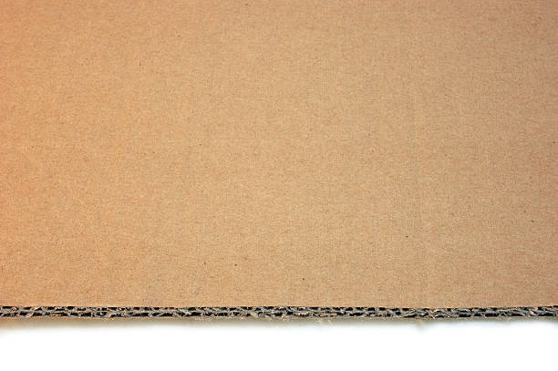 Cardboard box with cut edge stock photo