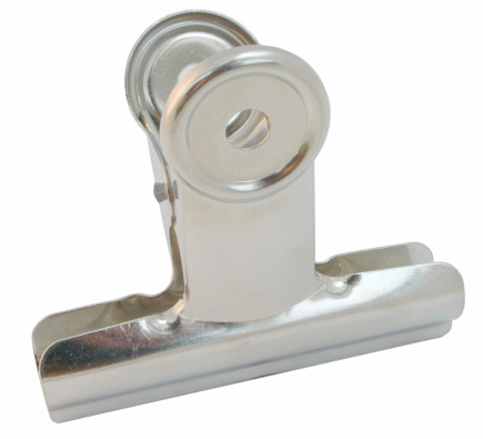 bulldog clip paper clip isolated on white