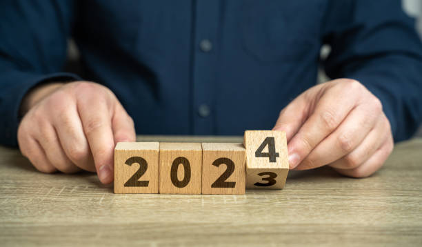 istock Change of 2023 to 2024. Reflecting on past achievements and experiences while looking forward for opportunities. Embracing new trends, making forecasts, and setting new plans for the upcoming year. 1826706371