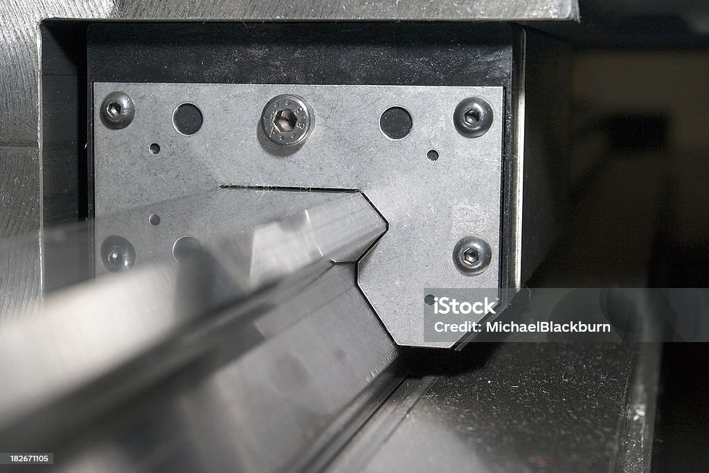 Industrial - Guideway A guide way on industrial manufacturing equipment Sliding Stock Photo