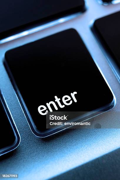 Computador Portátil Teclado Botão Enter - Fotografias de stock e mais imagens de Abstrato - Abstrato, Acessibilidade, Azul