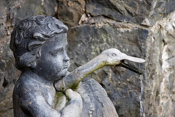 Baby statue in the garden for decoration in European style.