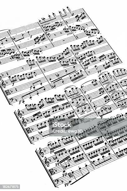 Notas De La Música Foto de stock y más banco de imágenes de Juan Sebastián Bach - Juan Sebastián Bach, Hoja de Partitura, Acorde