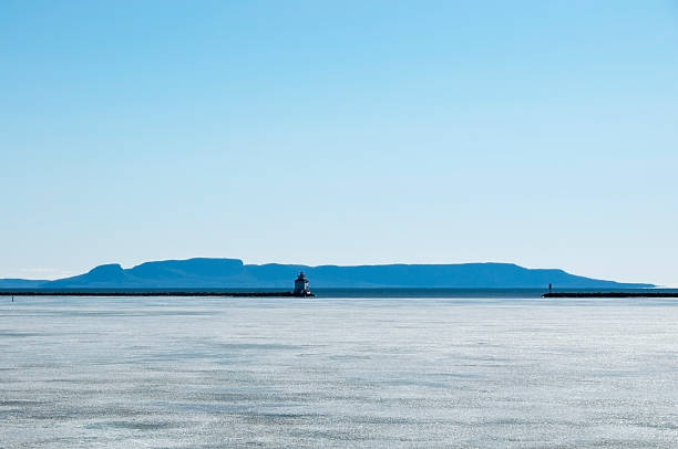 슬리핑 giant 동절기의 - lighthouse local landmark blue canada 뉴스 사진 이미지