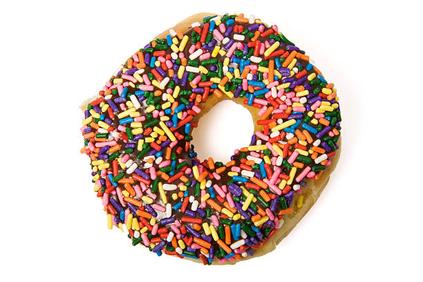 istock Donut with chocolate frosting and rainbow sprinkles 182672079
