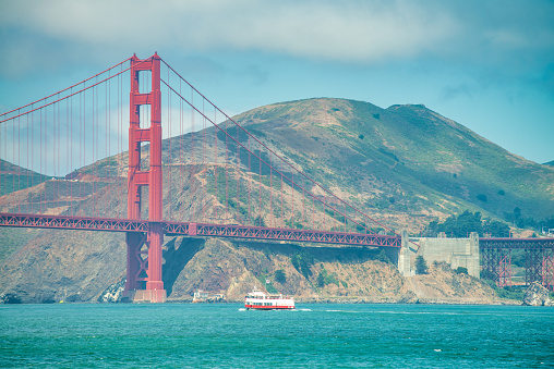 San Francisco, Golden Gate Bridge from a cruise ship