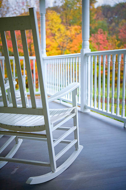 istock Front porch in Autumn rain 182673038