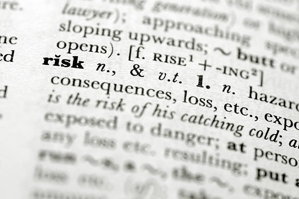 istock A close up focused on the definition of risk in a book 182673184