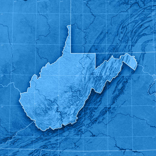 west virginia mapy (map) topograficznej - west virginia map topography topographic map zdjęcia i obrazy z banku zdjęć