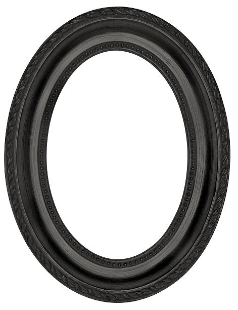 istock Classical Black Ebony Oval Picture Frame. Isolated with Clipping Path 182673454