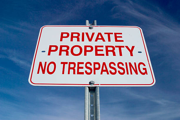 Private Property Sign stock photo