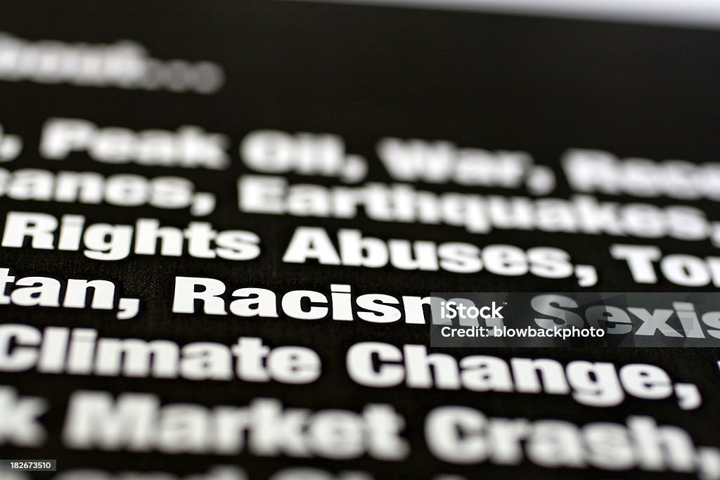 Cosas que se preocupe acerca de: El racismo - Foto de stock de Cambio climático libre de derechos