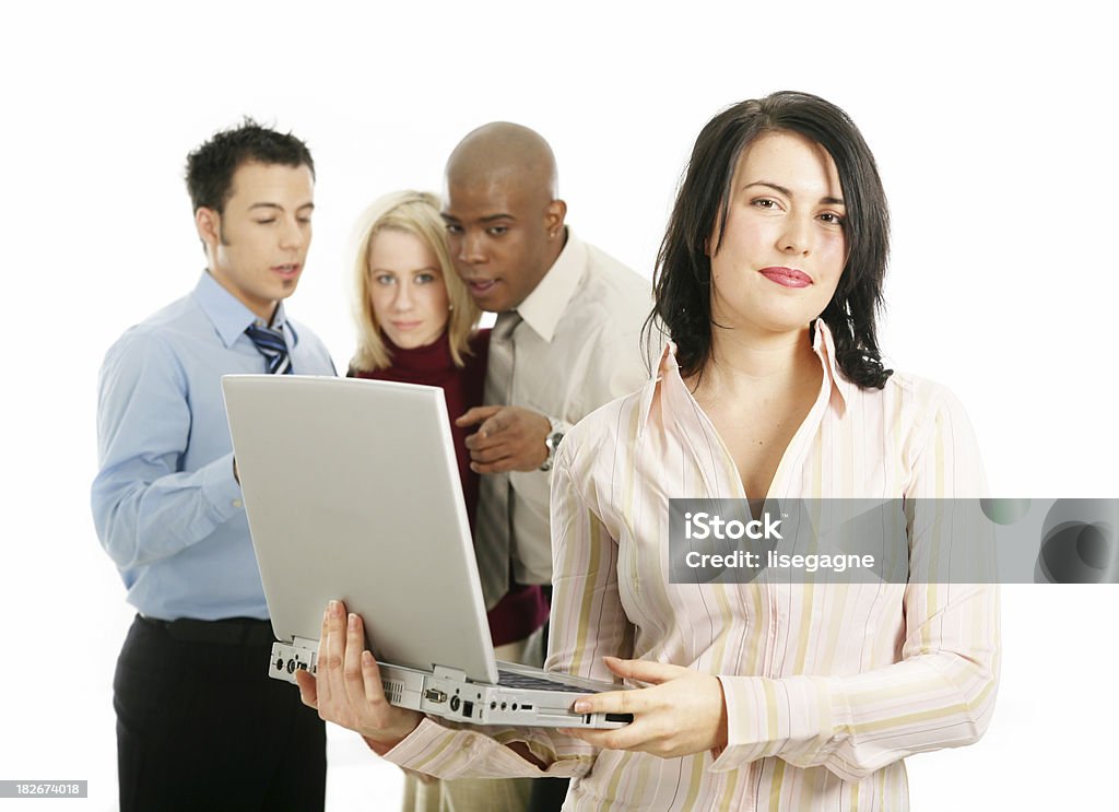Femme avec vos collègues - Photo de Adulte libre de droits