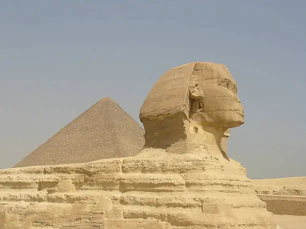 Sphinx and Pyramid in Giza