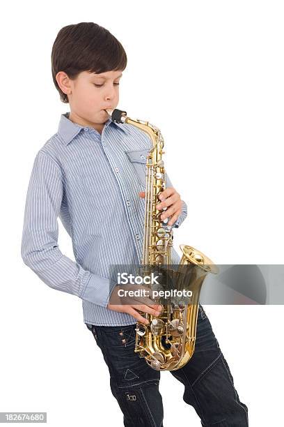 Saksofonista - zdjęcia stockowe i więcej obrazów Dziecko - Dziecko, Chłopcy, Saksofon