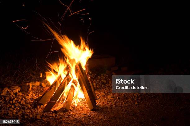 Fuoco Di Accampamento - Fotografie stock e altre immagini di Accendere (col fuoco) - Accendere (col fuoco), Ambientazione esterna, Bosco