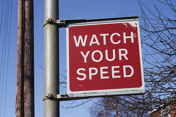 istock Red warning traffic notice watch your speed 182675785
