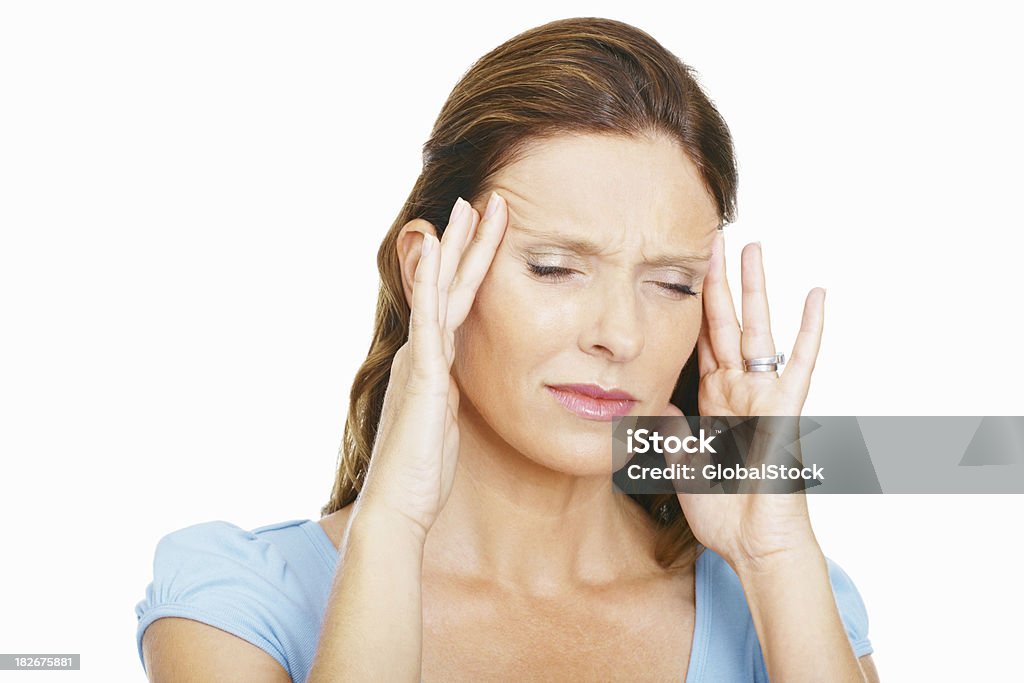 Mi adulte femme souffrant de maux de tête Sévère - Photo de 35-39 ans libre de droits