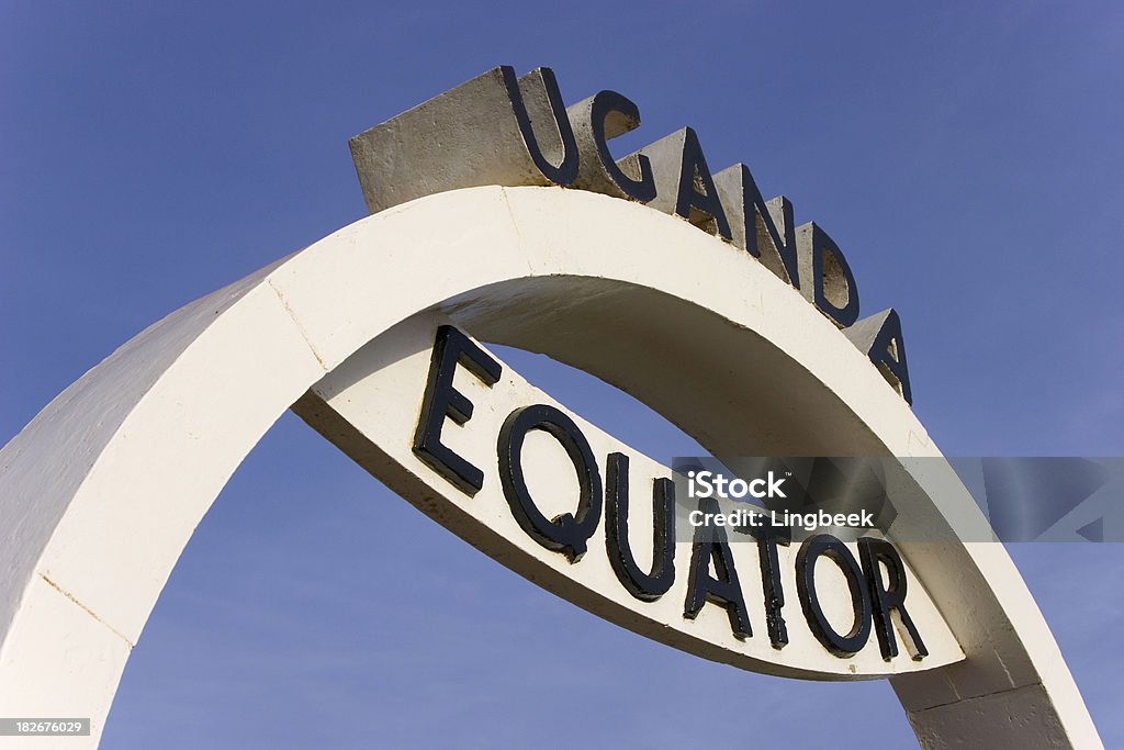 Equator "The equator, exactly at zero degrees north or south, The line is also painted on the road." Equator Stock Photo