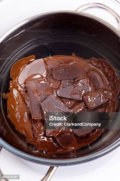 Melting Chocolate In A Bain Marie Stock Photo - Download Image Now - Chocolate, Candy, Close-up