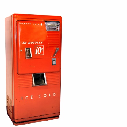 antique soda vending machine. Isolated.