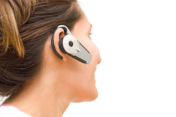 People - Bluetooth Cell Chat stock photo