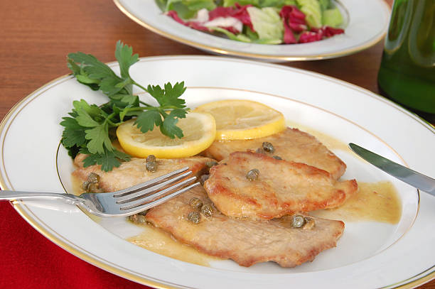 Veal Piccata stock photo