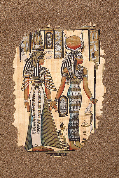Papyrus with elements of egyptian ancient history.