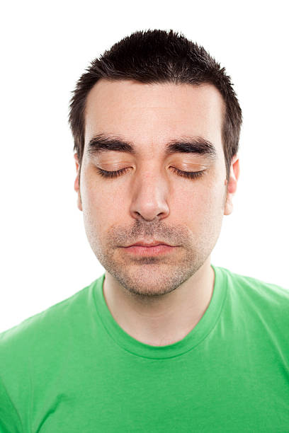 istock Male face with closed eyes 182677109