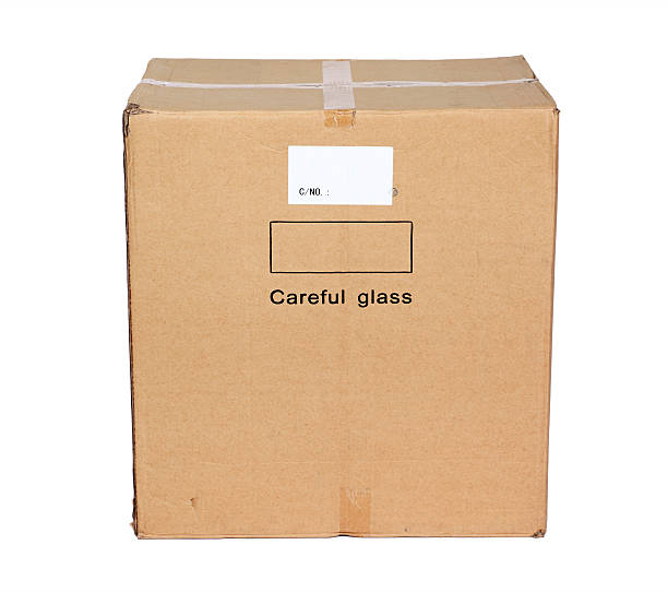 istock Side view of closed cardboard box 182677197