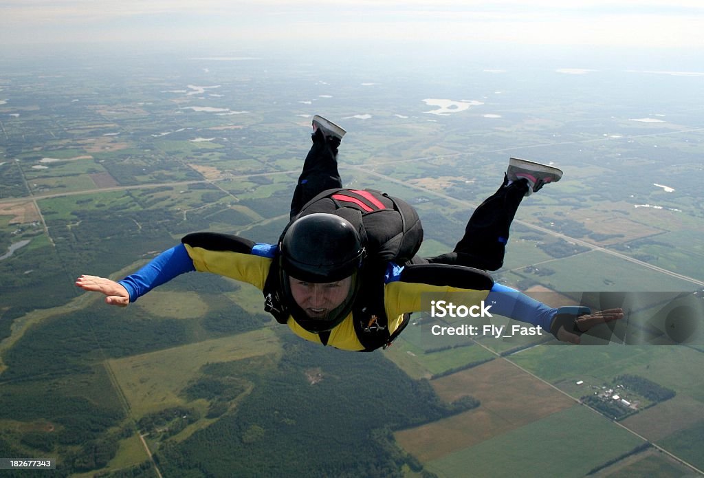여자 Skydiver-즐기는 스카이 다이빙 - 로열티 프리 스카이 다이빙 스톡 사진