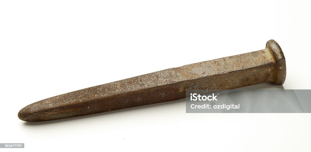 Railroad spike - Foto de stock de Antigo royalty-free