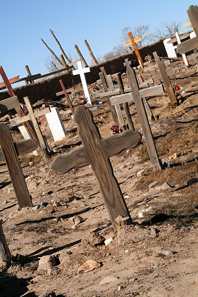 istock Graveyard with Wooden Crosses 182678051