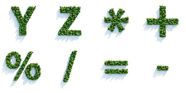 arbre alphabet: vue du haut - letter y alphabet three dimensional shape green photos et images de collection