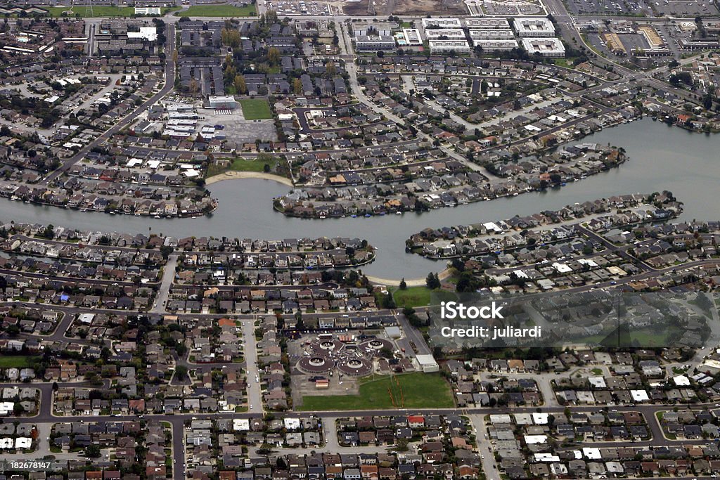 aerial Foto von städtischen city dichten Wohnen - Lizenzfrei Ansicht aus erhöhter Perspektive Stock-Foto
