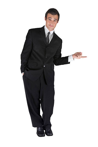 istock Business man pointing to side 182678573