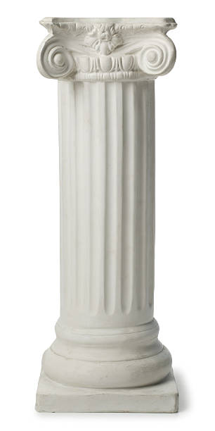 iónica columna griega o con pedestal - column greece pedestal classical greek fotografías e imágenes de stock