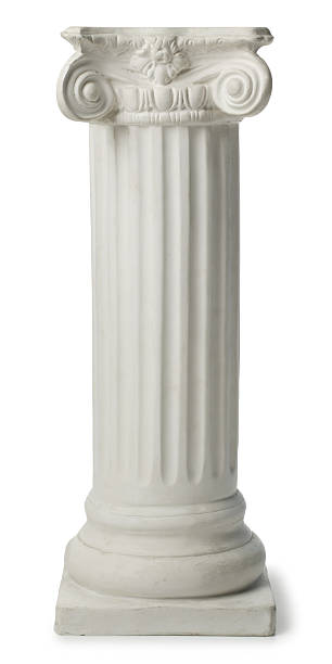 Ionic Greek Column or Pedestal Greek Ionic column made of plaster of paris greek culture stock pictures, royalty-free photos & images