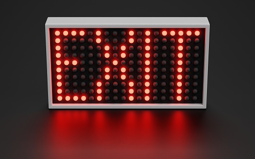 Realistic 3D Render of Exit Sign