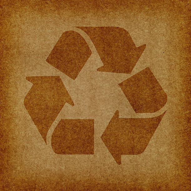 istock Old Paper with Recycle Symbol 182679543