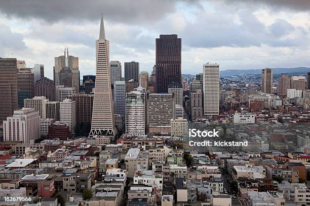 Downtown San Francisco View Stock Photo - Download Image Now - Aerial View, Architecture, Building Exterior